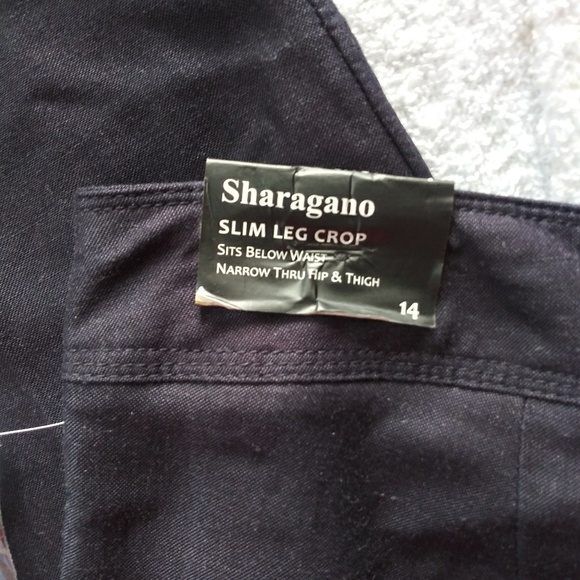 Sharagano  linen blend crop pants. - Picture 3 of 5